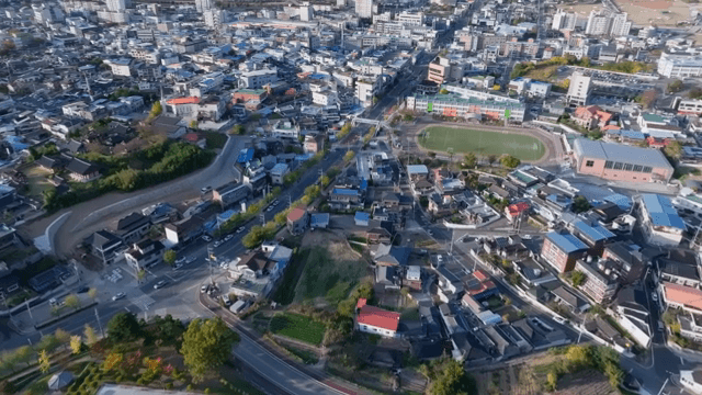 시골 마을의 항공 뷰