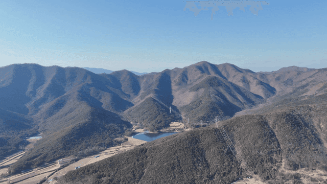 Mountain range with clear blue sky
