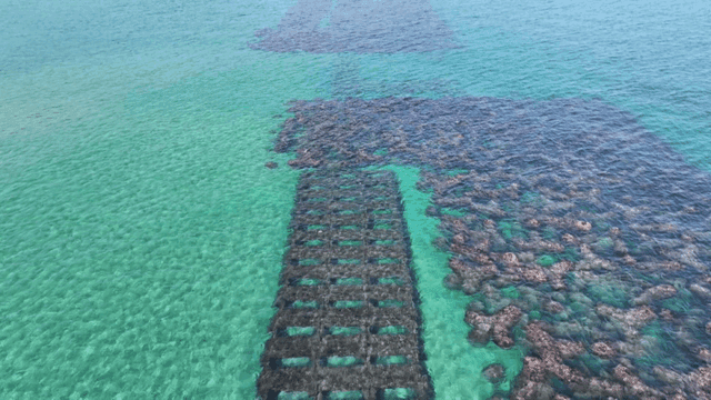 Clear waters with underwater structures