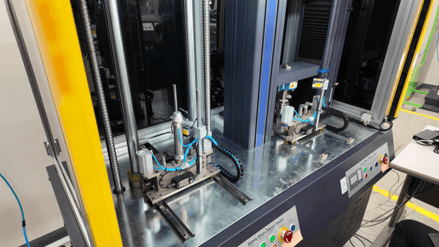 Industrial press machine in operation