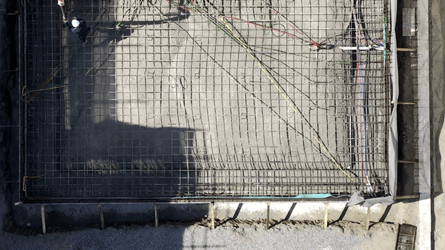 Construction site with steel framework