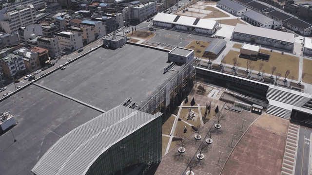 현대 도시 풍경의 항공 뷰