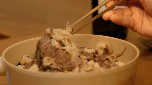 Beef brisket and vegetables in a pot