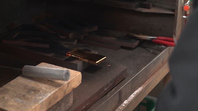 Metal being processed in a factory