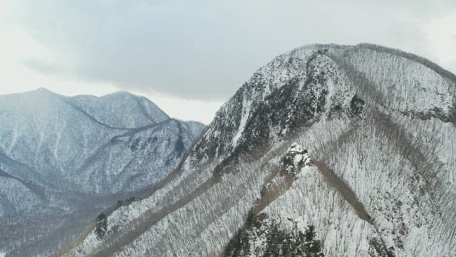 Majestic Landscape of Snow-Capped Mountains in Winter