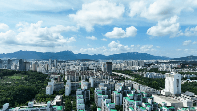 Vast urban landscape with clustered apartment complexes