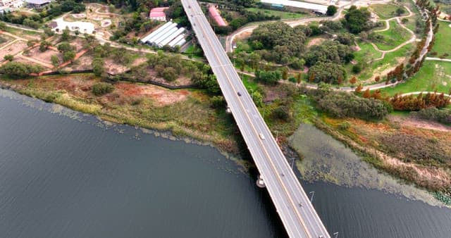 Bridge over a river with surrounding greenery