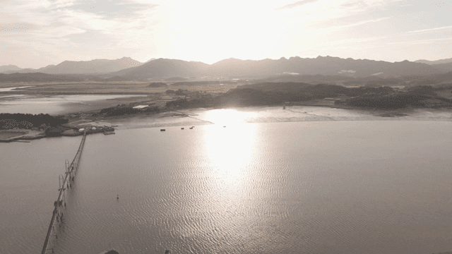 Serene coastal scenery at sunset