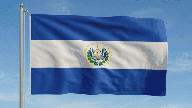 Flag of El Salvador waving in the wind