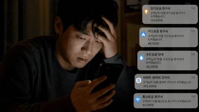 Man stressed by incoming bills on phone