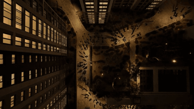 고층 건물이 있는 도시의 야경