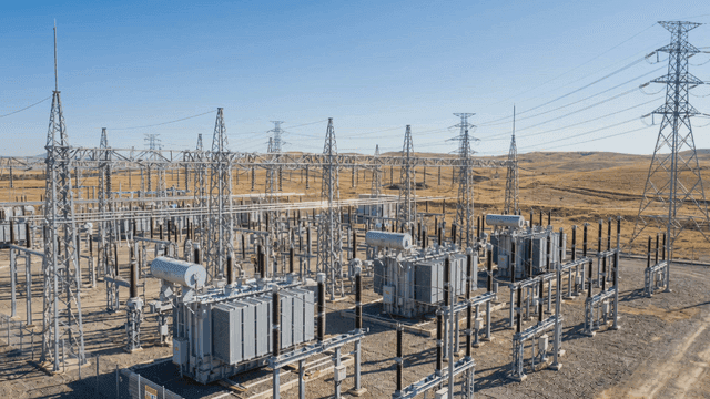 Substation in vast desert