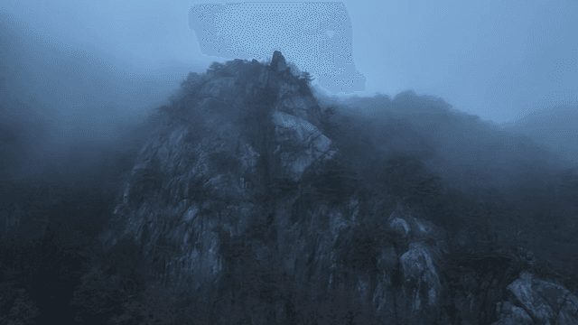 Foggy mountain landscape