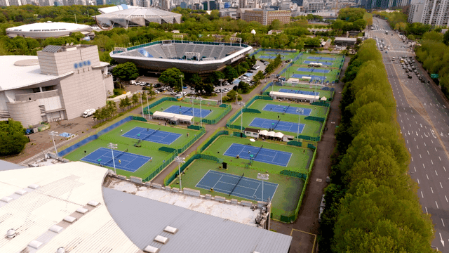 테니스 경기장의 항공 뷰