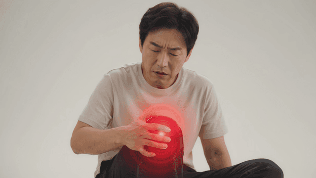 Men suffering from knee pain