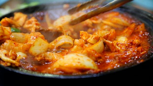 Sizzling Spicy Stir Fry in a Hot Pan