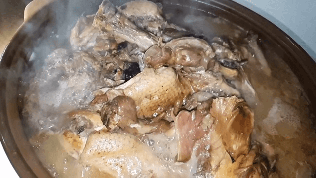 Korean style Whole Chicken Soup boiling hot