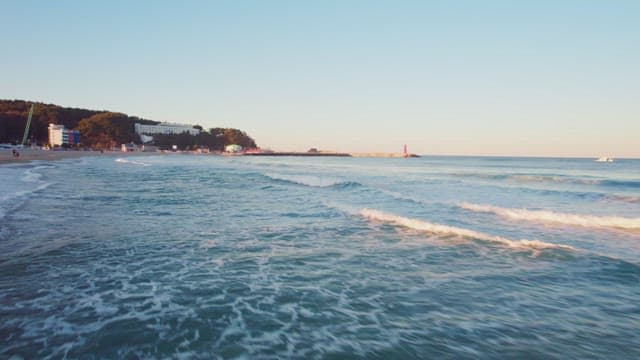 Serene beach with gentle waves