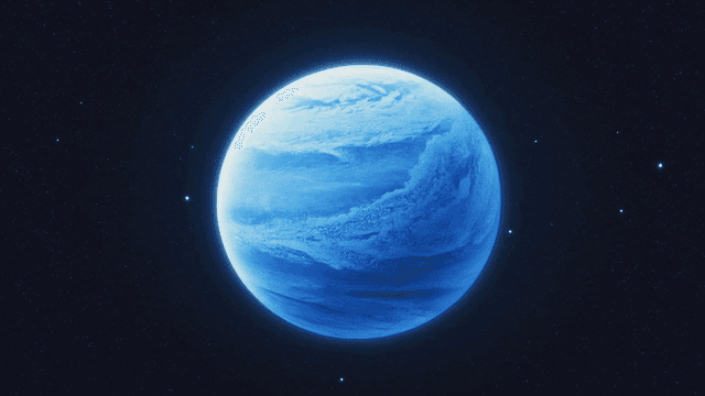 Blue planet in vast universe.