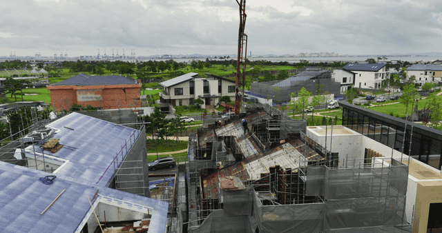 현대 건물과 건설 현장