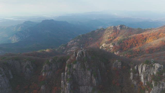 Mountain range with autumn foliage