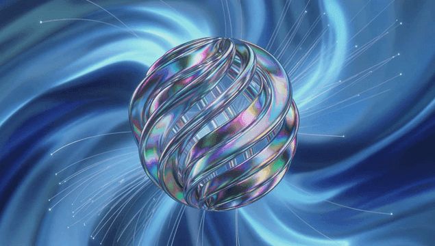 Colorful swirling abstract sphere