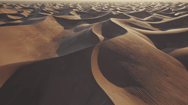 Vast desert landscape with sand dunes