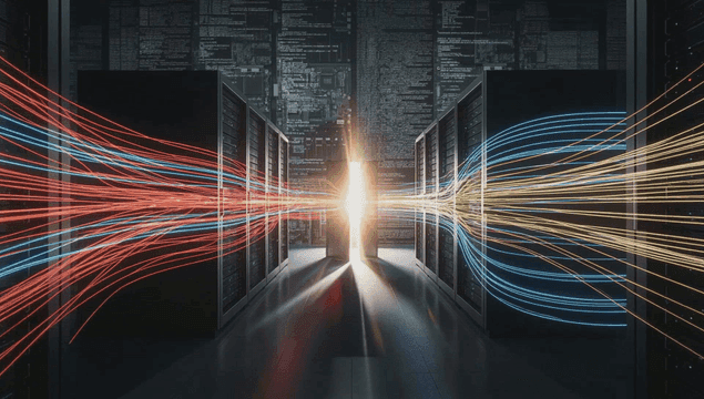 Data streams in a server room