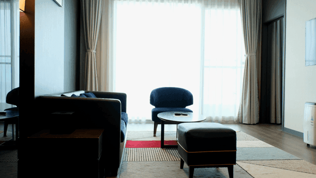 Cozy living room with modern furniture