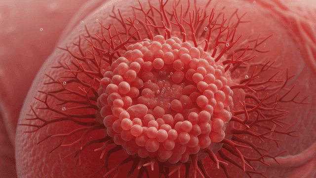 Detailed view of a biological structure