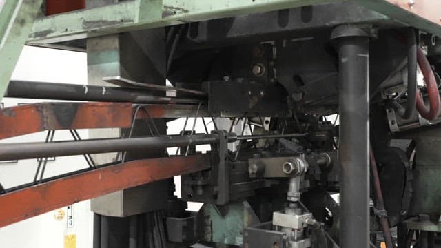 Metal machine operating with sparks