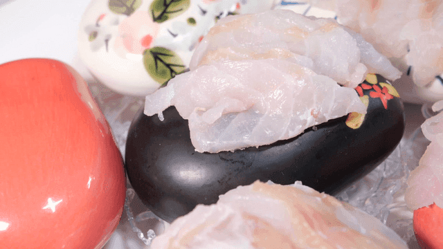 Sashimi on decorative plate