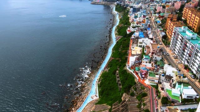 Coastal Cityscape with Vibrant Architecture