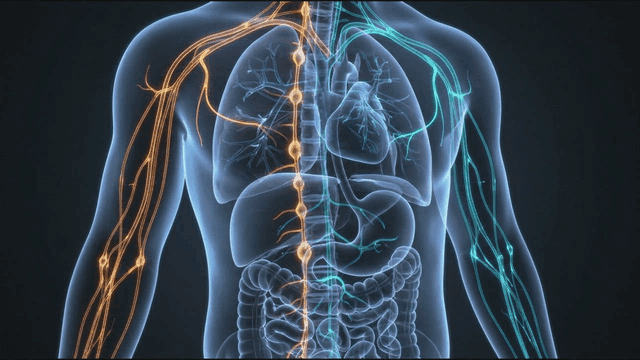 Human anatomy with nervous system