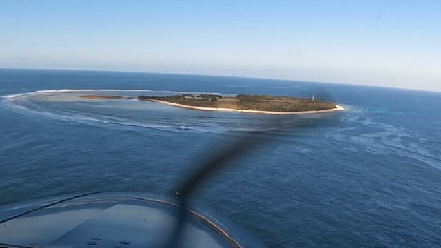 Aerial View of a Lush Island from Plane