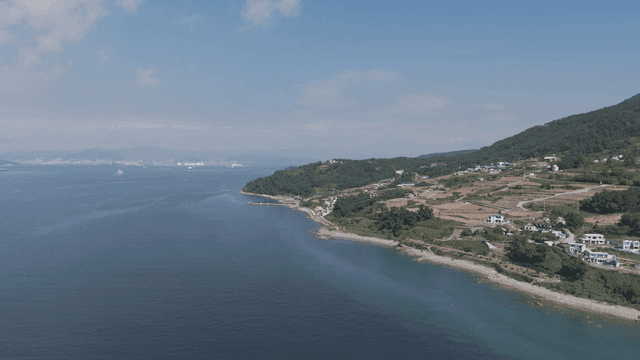 Clear blue sea and coastal scenery