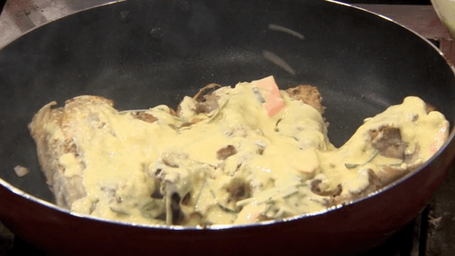 Batter spread on grilled pollack