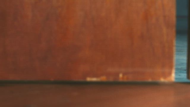 나무 문이 열리고 나타난 정장구두의 남자