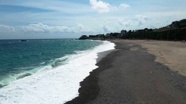 Serene beach with waves