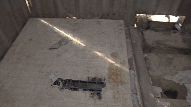 Inside old and damaged ruin