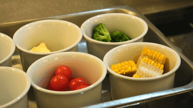Various vegetables in small bowls