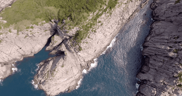Rocky coastline with clear blue water