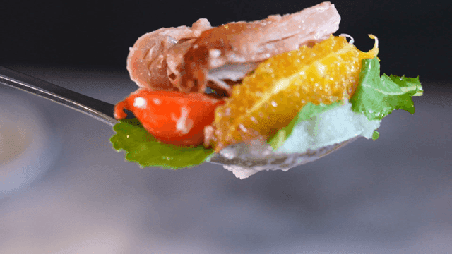 Duck confit filling spoon