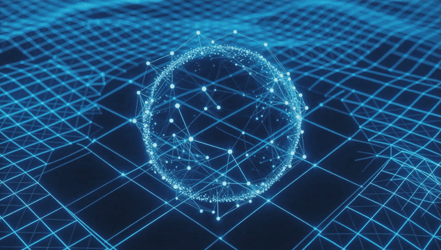 Digital sphere with connected nodes