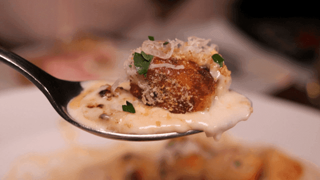 Creamy Gnocchi with Mushrooms and Herbs with Scoop