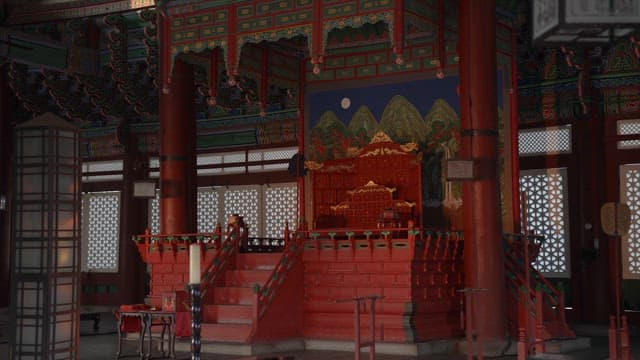 일월오봉도가 있는 경복궁 궁궐 내부