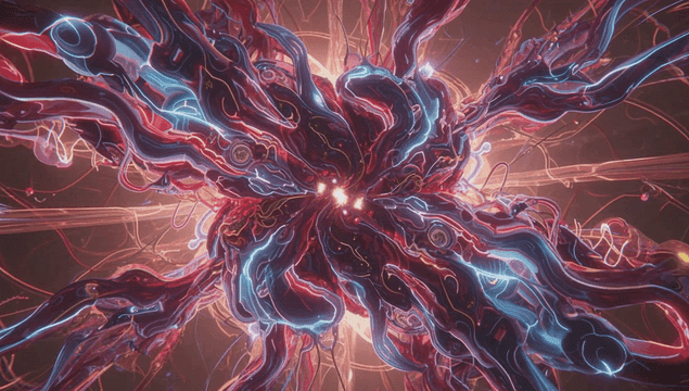 Intricate glowing organic structure