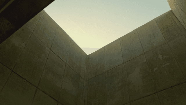 Concrete walls with a view of the sky