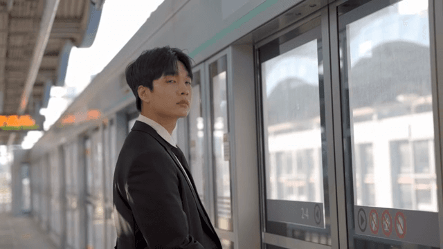 Office worker waiting for the subway
