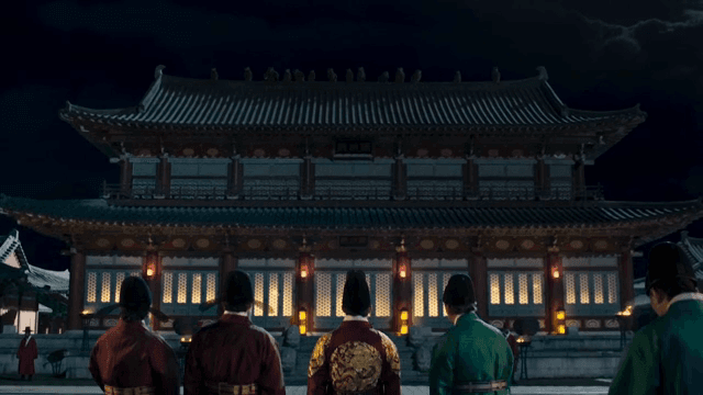 밤의 한국 전통 궁궐